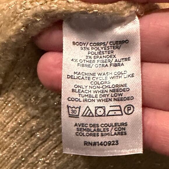 Loft Gold Speckled Camel V-Neck Sweater NWOT, size S - Picture 4 of 7